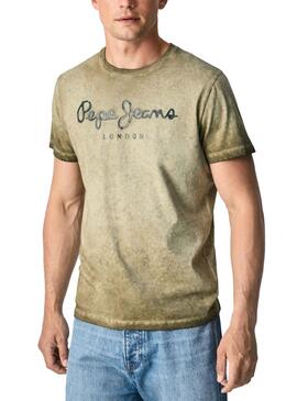 T-Shirt Pepe Jeans West Sir Vert pour Homme