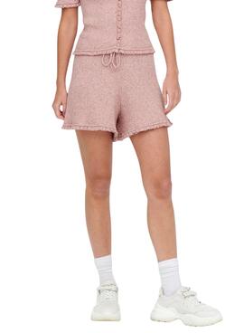 Short Only Lina Ruffle Rose pour Femme