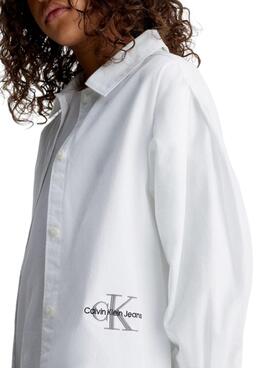 Chemise Calvin Klein Oversized Popeline Blanc Fille