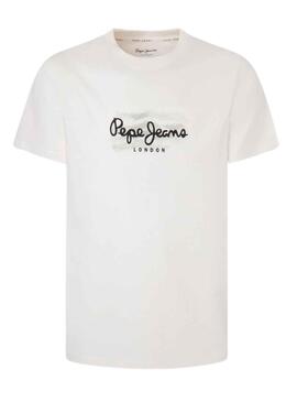 T-Shirt Pepe Jeans Castle Blanc pour Homme