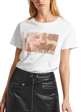 T-Shirt Pepe Jeans Higi Blanc pour Femme