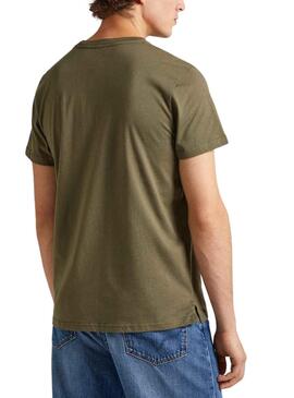 T-Shirt Pepe Jeans Craig Vert pour Homme