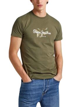 T-Shirt Pepe Jeans Compte Vert pour Homme