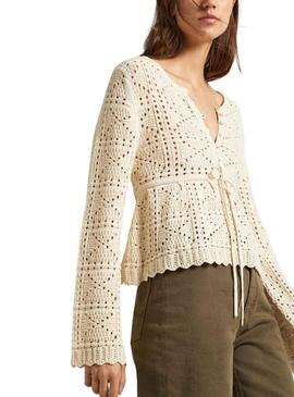 Pull Pepe Jeans Gaëlle Beige pour Femme