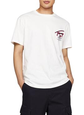 T-shirt Tommy Jeans Reg 3D Street Blanc Homme