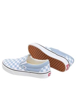 Chaussures Vans Slip On Checkerboard Bleues et Blanches