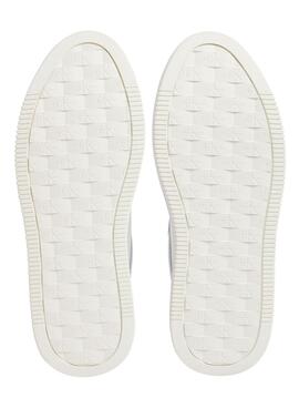 Chaussures Calvin Klein en cuir avec plateforme blanc.