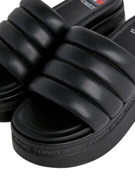 Sandales à talon compensé Tommy Jeans noir pour femme