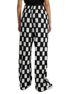 Pantalon Vans Benton Checker Blanc et Noir Pour Femme