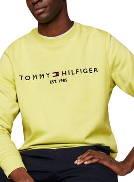 Sweat à capuche Tommy Hilfiger Logo Jaune pour Homme