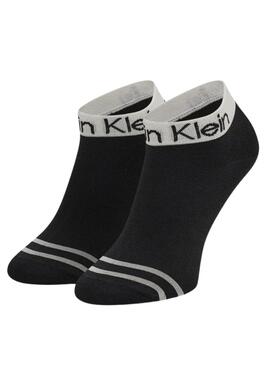 Paquet de chaussettes Calvin Klein Quarter noires pour femme.