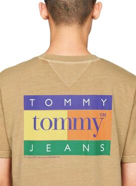 Maillot Tommy Jeans Summer Flag Marron Pour Homme