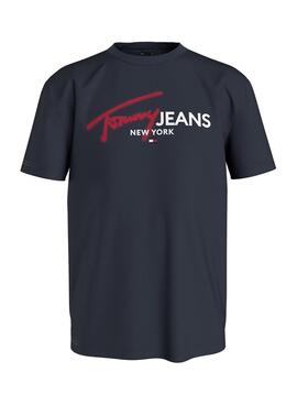 T-shirt Tommy Jeans Spray Pop Marine pour Homme