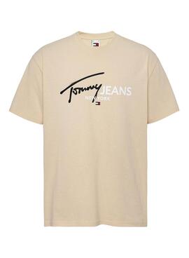 T-shirt Tommy Jeans Spray Pop Beige pour homme