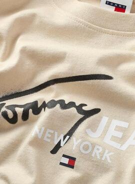 T-shirt Tommy Jeans Spray Pop Beige pour homme