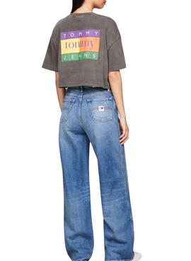Maillot Tommy Jeans Oversize Summer Gris pour Femme