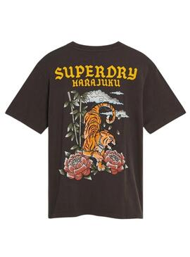 Maillot Superdry Tatto Graphic Loose Negro Pour Homme