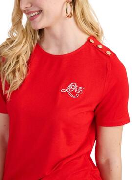 T-shirt Naf Naf Love Rouge pour femme