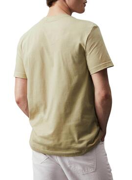 Camiseta Calvin Klein Embro Badge Vert Pour Homme