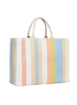 Sac Tommy Hilfiger Beach Tote Rayures Multicolores Pour Femme