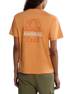 T-shirt Napapijri Faber Orange Pour Femme
