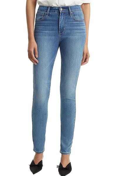 Pantalon Levis 712 High Rise Skinny Bleu Femme