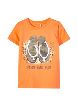 T-Shirt Name It Fasho Orange pour Garçon