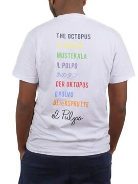 T-Shirt El Pulpo Octopus Blanc pour Homme