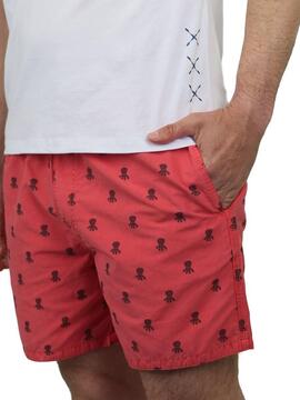 Slip de bain El Pulpo Print All-Over Delavé Rouge Homme