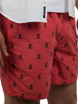 Slip de bain El Pulpo Print All-Over Delavé Rouge Homme