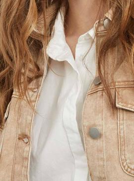 Veste en jean Vila Beige Angila pour Femme