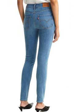 Pantalon Levis 712 High Rise Skinny Bleu Femme