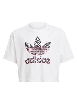 T-Shirt Adidas Crop Tee Blanc pour Fille