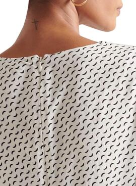 Robe Superdry Ecovero Blanc pour Femme