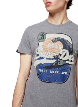 T-Shirt Superdry Itago Gris pour Homme