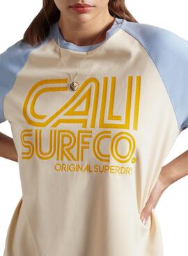 Robe Superdry Cali Supf Jaune pour Femme