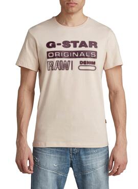 T-Shirt G-Star Originals Beige pour Homme