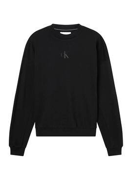 Sweat Calvin Klein Sliced Noir pour Homme