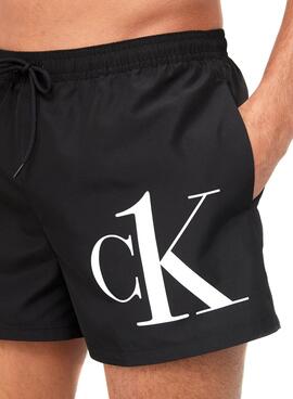 Slip de bain Calvin Klein Short Drawstring Noir Homme