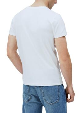 T-Shirt Pepe Jeans Manu Blanc pour Homme