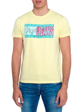T-Shirt Pepe Jeans Mark Jaune pour Homme