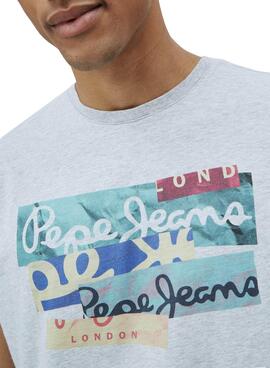 T-Shirt Pepe Jeans Mig Gris pour Homme