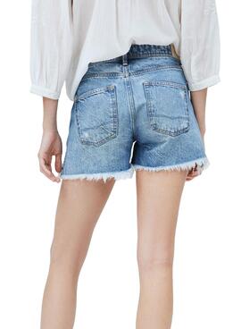 Short Pepe Jeans Thrasher Bleu pour Femme