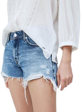 Short Pepe Jeans Thrasher Bleu pour Femme