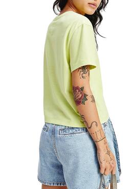 T-Shirt Tommy Jeans Badge Vert pour Femme