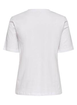 T-Shirt Only Iris Life Blanc pour Femme