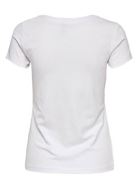 T-Shirt Only Vibe Life Blanc pour Femme