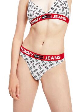 String Tommy Jeans Thong Print Blanc pour Femme