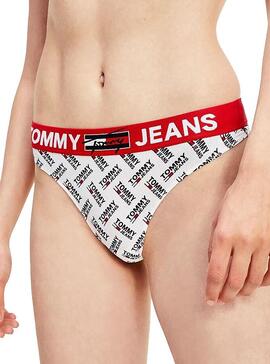 String Tommy Jeans Thong Print Blanc pour Femme