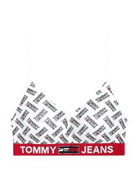 Bralette Tommy Jeans Lift Print Blanc pour Femme